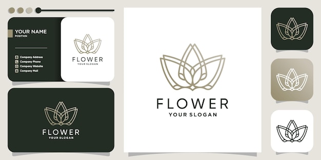 Ilustração do logotipo da flor com conceito abstrato criativo premium vector