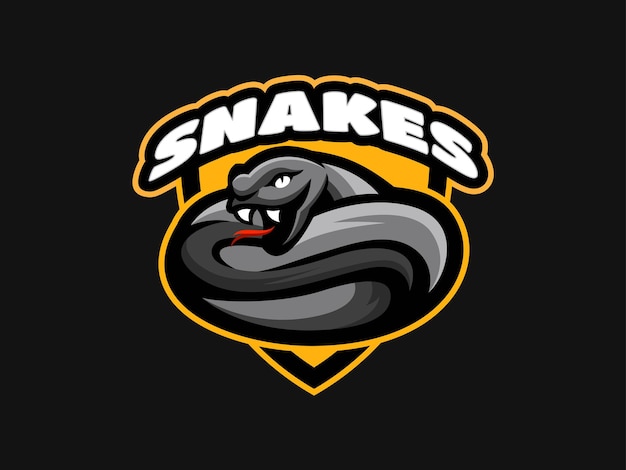 Ilustração do logotipo de réptil de veneno de cobra