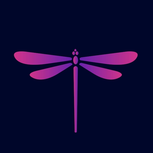 Ilustração do logotipo de vetor de ícone de libélula