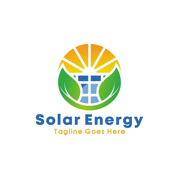 Ilustração do logotipo de vetor premium de energia do painel solar
