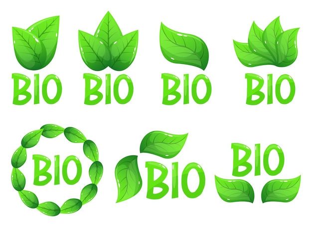 Ilustração do logotipo do bio emblema isolada