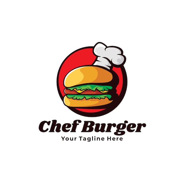 Vetor ilustração do logotipo do chef hambúrguer