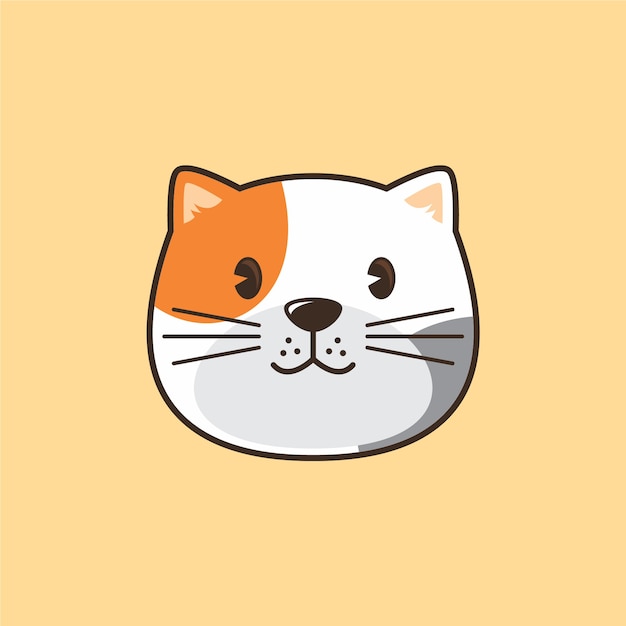 Cabeça de gato bonito logotipo dos desenhos animados cabeça de gato Bom  para produtos relacionados ao cuidado do gato V3