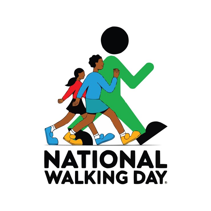 Vetor ilustração do logotipo do dia nacional da caminhada poster ou banner de mídia social em fundo branco