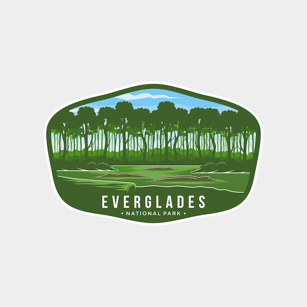 Vetor ilustração do logotipo do emblema do everglades national park emblem