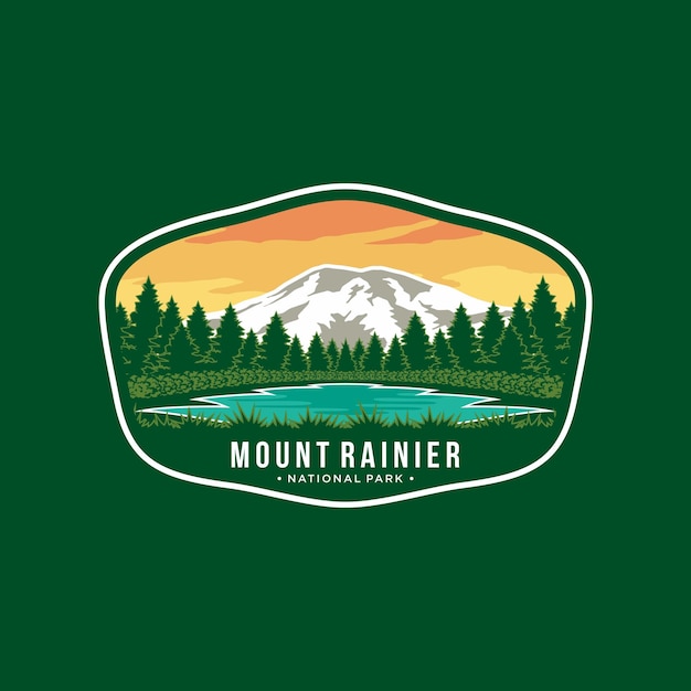 Ilustração do logotipo do emblema do mount rainier national park emblem