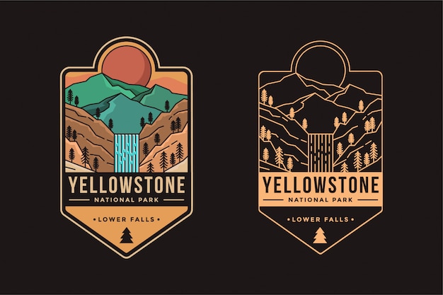 Ilustração do logotipo do emblema do parque nacional de yellowstone.