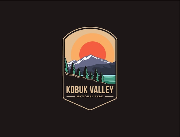 Ilustração do logotipo do emblema do parque nacional do vale kobuk