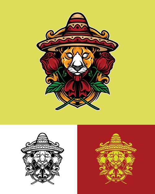 Ilustração do logotipo do leopardo mexicano