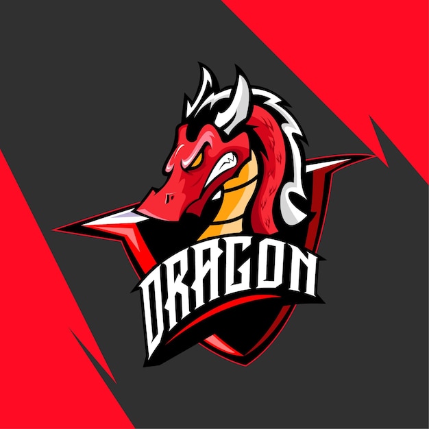 Ilustração do logotipo do mascote dragon esport