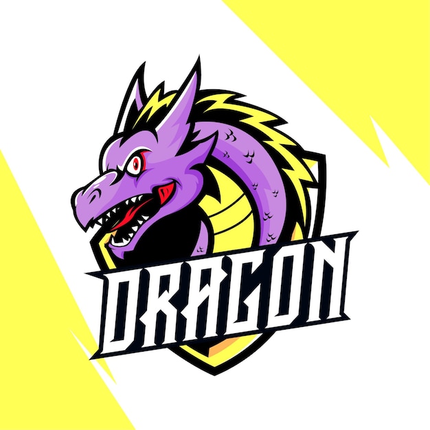 Ilustração do logotipo do mascote dragon esport