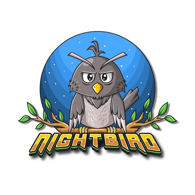 Vetor ilustração do logotipo do mascote nightbird