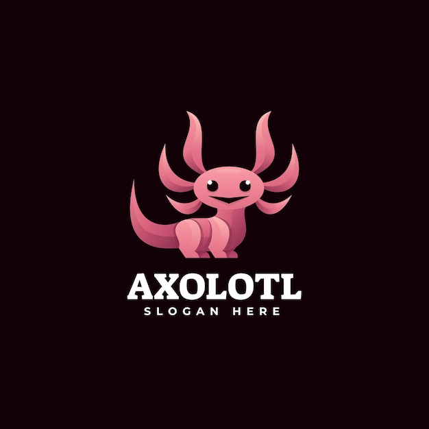 Ilustração do logotipo do vetor axolotl gradient colorful style