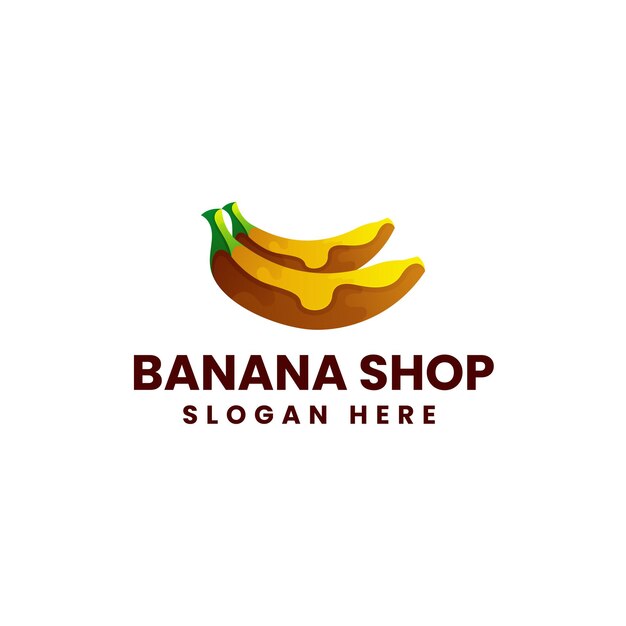 Ilustração do logotipo do vetor banana shop gradient colorful style