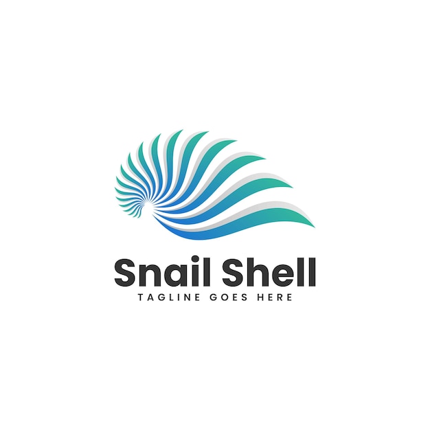 Ilustração do logotipo do vetor caracol shell gradiente estilo colorido