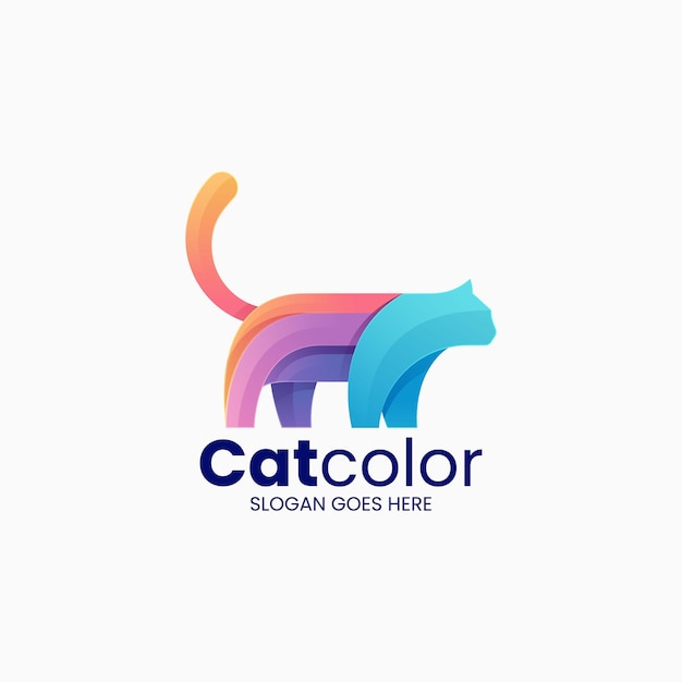 Vetor ilustração do logotipo do vetor cat gradient colorful style