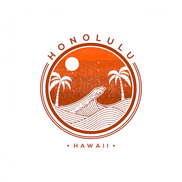 Ilustração do logotipo do vetor de honolulu havaí