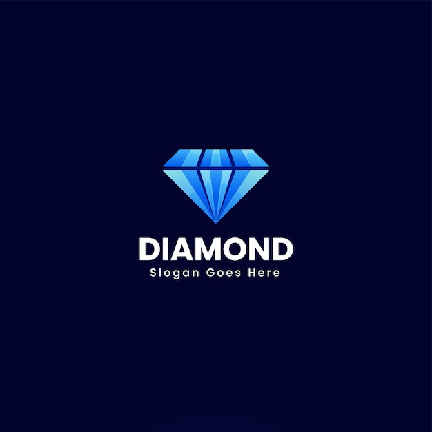 Ilustração do logotipo do vetor diamante gradiente estilo colorido