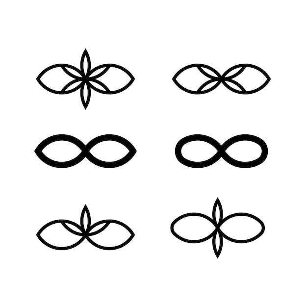 Vetor ilustração do logotipo do vetor do conjunto de símbolos do infinito
