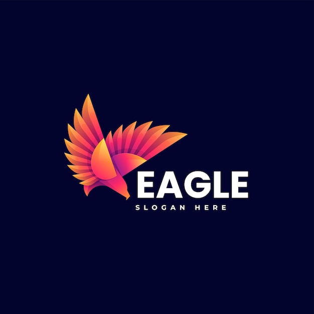 Ilustração do logotipo do vetor eagle gradient colorful style