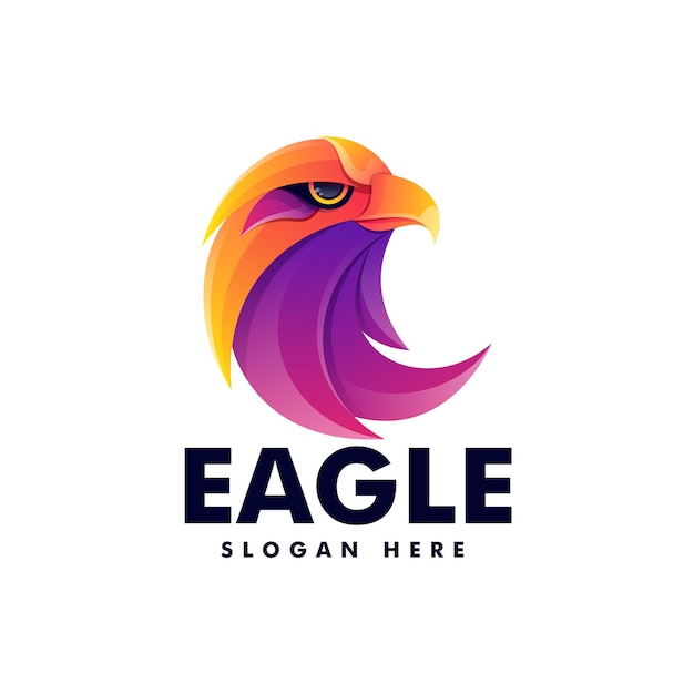 Vetor ilustração do logotipo do vetor eagle gradient colorful style