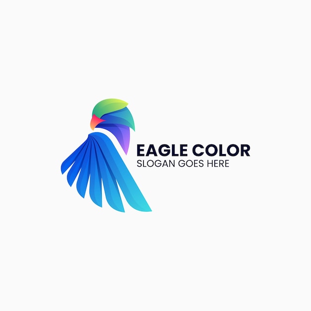 Ilustração do logotipo do vetor eagle gradient colorful style