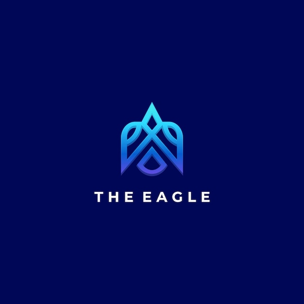 Ilustração do logotipo do vetor eagle line art style