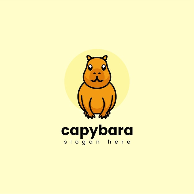 Vetor ilustração do logotipo do vetor estilo de desenho animado do mascote da capivara