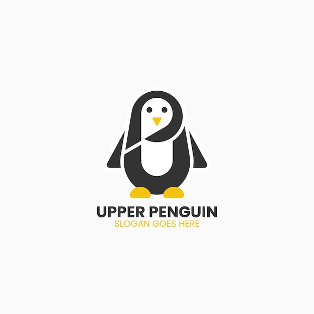 Vetor ilustração do logotipo do vetor estilo simples mascote do pinguim