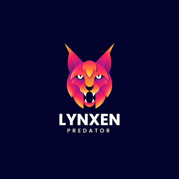 Vetor ilustração do logotipo do vetor lynx gradient colorful style