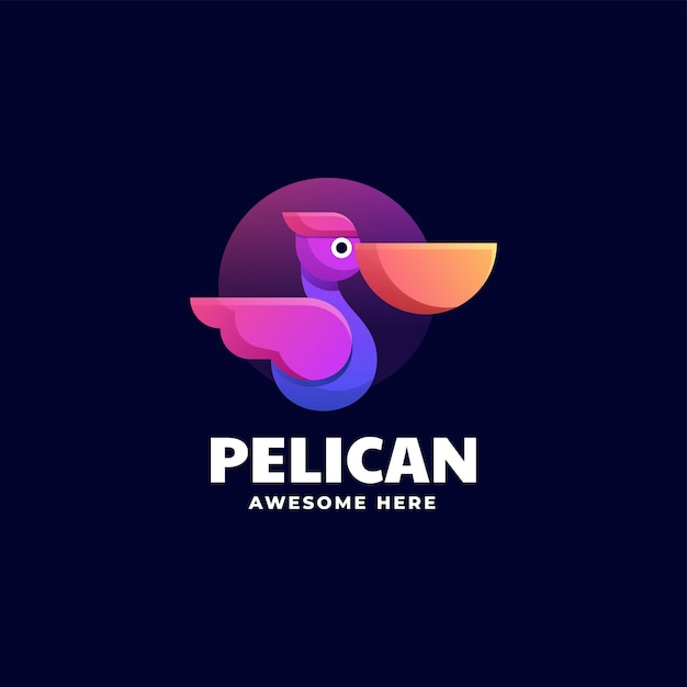 Ilustração do logotipo do vetor pelican gradient colorful style