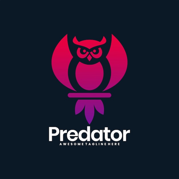Ilustração do logotipo do vetor predator gradiente estilo colorido
