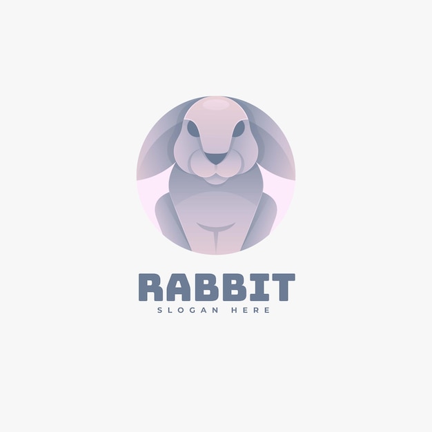 Ilustração do logotipo do vetor rabbit gradient colorful style