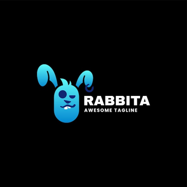 Ilustração do logotipo do vetor rabbit gradient colorful style