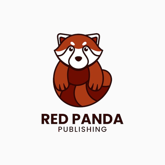 Ilustração do logotipo do vetor red panda simple mascot style