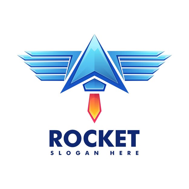 Ilustração do logotipo do vetor rocket gradient colorful style