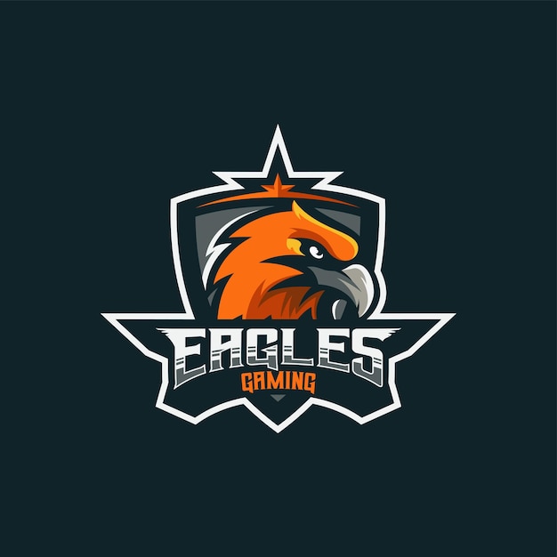 Ilustração do logotipo eagle e esporte e estilo esportivo