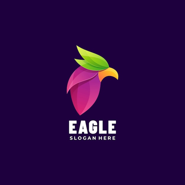 Ilustração do logotipo eagle gradient colorful style.