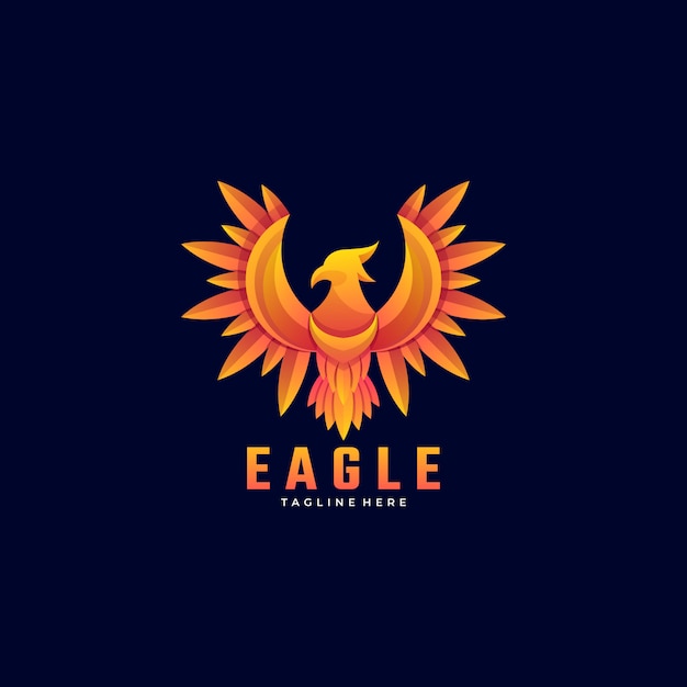 Ilustração do logotipo eagle gradient colorful style.