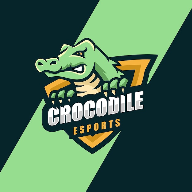 Ilustração do logotipo em vetor crocodile e esporte e estilo esportivo