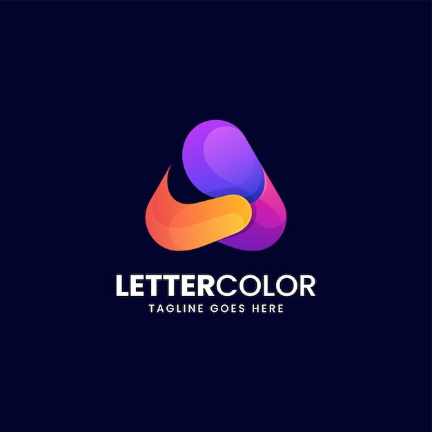 Vetor ilustração do logotipo em vetor letra a estilo colorido gradiente