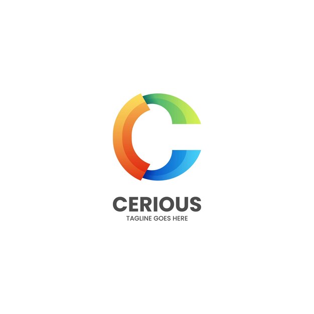 Ilustração do logotipo em vetor Letra C Gradiente Estilo colorido