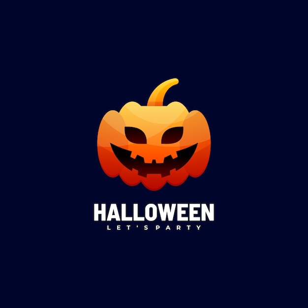 Ilustração do logotipo estilo colorido do gradiente de halloween.