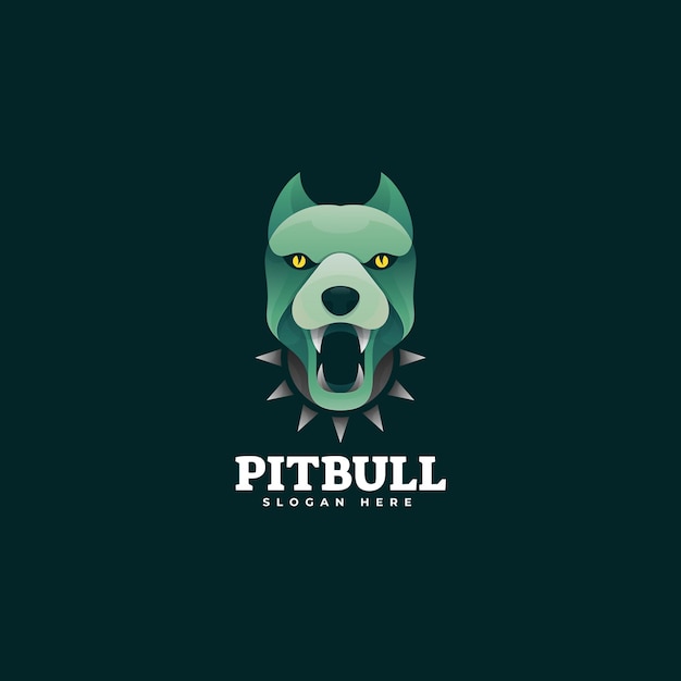 Ilustração do logotipo estilo colorido do gradiente do pitbull.