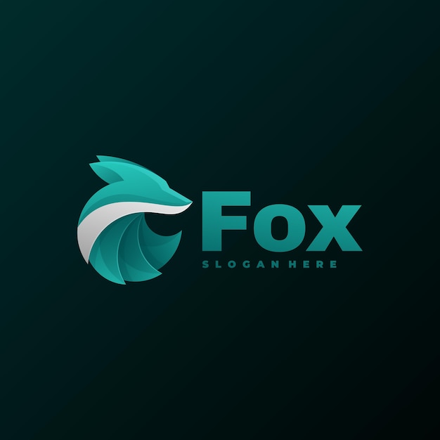 Vetor ilustração do logotipo fox gradient colorful style.