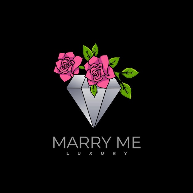 Ilustração do logotipo marry me gradient colorful style.