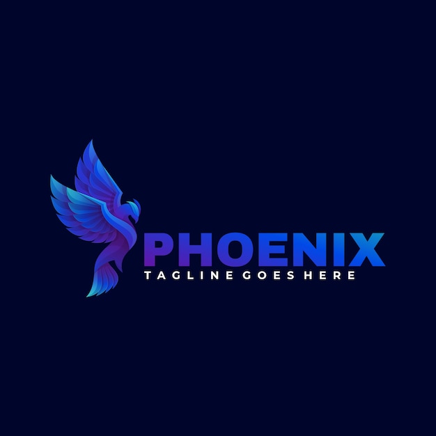 Ilustração do logotipo phoenix gradient colorful style.