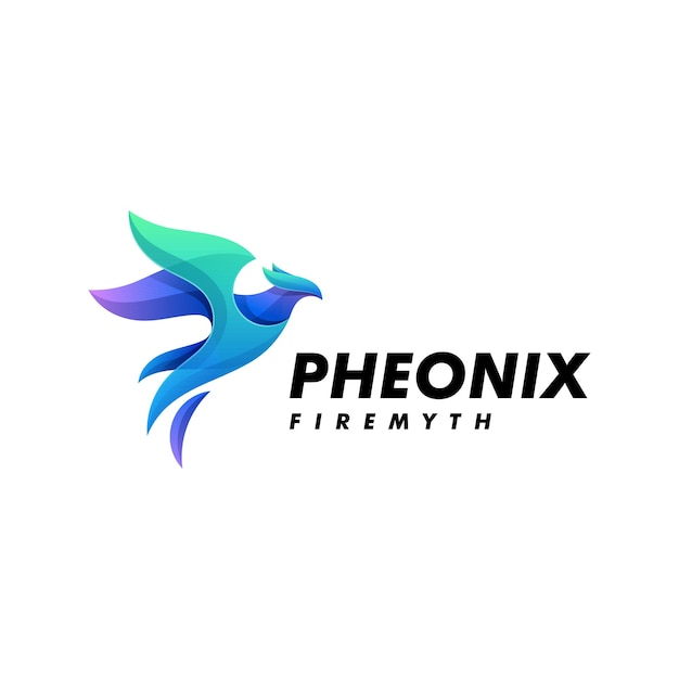 Ilustração do logotipo phoenix gradient colorful style.