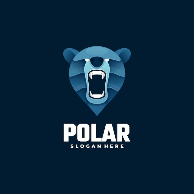 Ilustração do logotipo polar gradient colorful style.