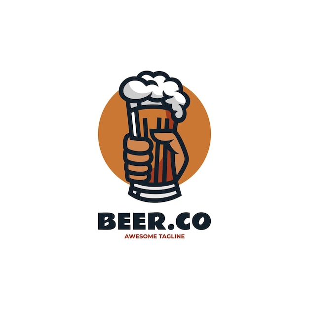 Ilustração do logotipo vetorial beer simple mascot style